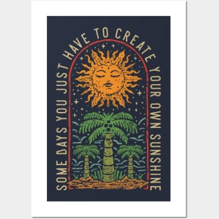 Sun Tree Hand Drawn Vintage Posters and Art